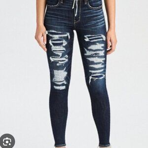 American Eagle | Vintage Collection Distressed Dark Wash Skinny Jeggings